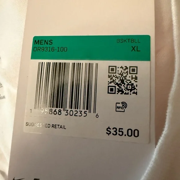 NWT Nike Dri-fit WNBA Men’s White Tee Shirt Orange Player $35 - Picture 3 of 5